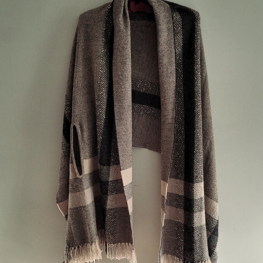 Madewell Tan and Black Poncho Wrap, Never Worn
